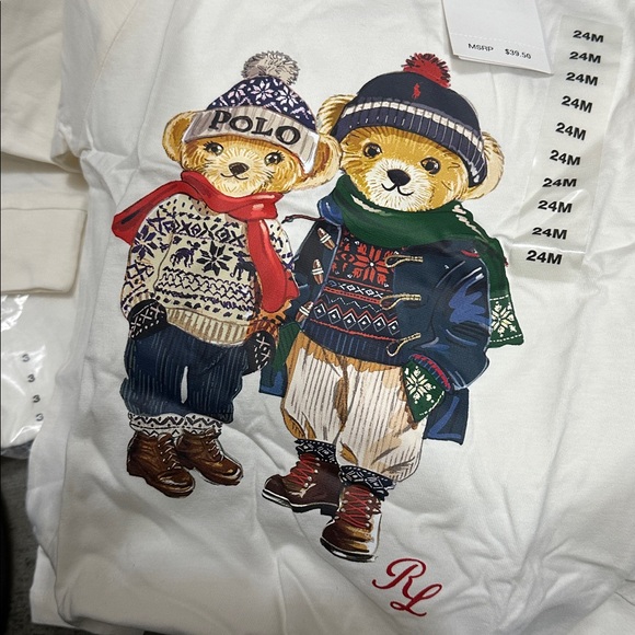 Ralph Lauren Baby Boy White and Navy Blue T-Shirt NWT Size 24M - Picture 2 of 3